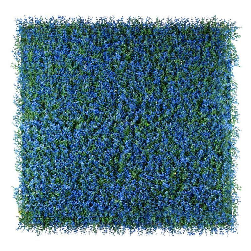 Panel de jardín vertical verde con azul